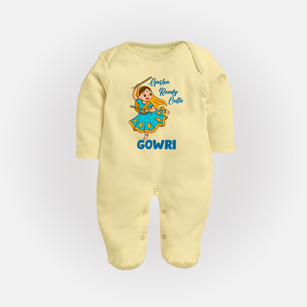 Garba Groove Team Personalized Full Body Suit - PASTEL YELLOW - New Born (Chest 7.5")