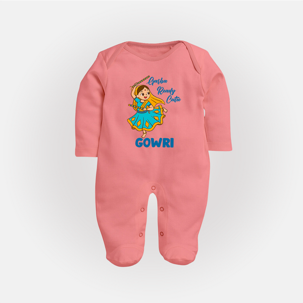 Garba Groove Team Personalized Full Body Suit - PEACH - New Born (Chest 7.5")