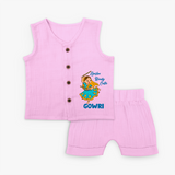 Garba Groove Team Personalized Jabla Set - BABY PINK - 0 - 3 Months Old (Chest 9.8")