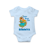 Garba Ready Cutie Romper/Onesie | Custom Baby Romper/Onesie for Garba and Navratri - BABY BLUE - New Born (Chest 14")
