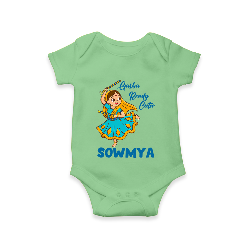 Garba Ready Cutie Romper/Onesie | Custom Baby Romper/Onesie for Garba and Navratri - GREEN - New Born (Chest 14")
