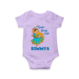 Garba Ready Cutie Romper/Onesie | Custom Baby Romper/Onesie for Garba and Navratri - LILAC - New Born (Chest 14")