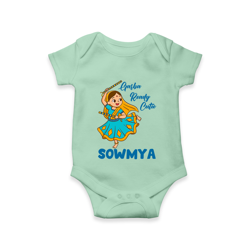 Garba Ready Cutie Romper/Onesie | Custom Baby Romper/Onesie for Garba and Navratri - MINT GREEN - New Born (Chest 14")