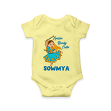 Garba Ready Cutie Romper/Onesie | Custom Baby Romper/Onesie for Garba and Navratri - PASTEL YELLOW - New Born (Chest 14")