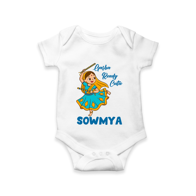 Garba Ready Cutie Romper/Onesie | Custom Baby Romper/Onesie for Garba and Navratri - WHITE - New Born (Chest 14")