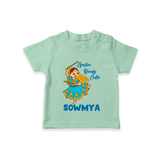 Garba Ready Cutie T-shirt | Custom Baby T-shirt for Garba and Navratri - MINT GREEN - 0-5 Months Old (Chest 17")