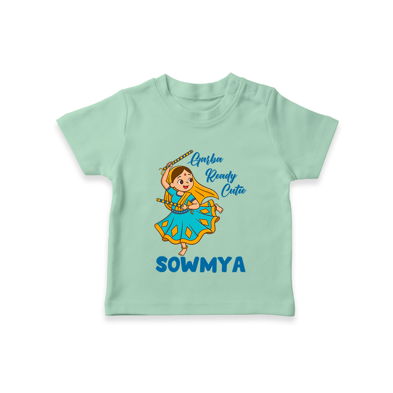 Garba Ready Cutie T-shirt | Custom Baby T-shirt for Garba and Navratri - MINT GREEN - 0-5 Months Old (Chest 17")