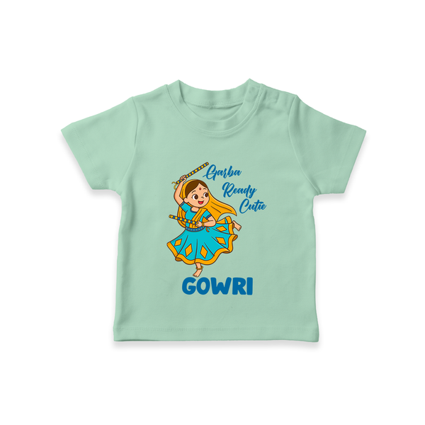 Garba Groove Team Personalized T Shirt - MINT GREEN - 0-5 Months Old (Chest 17")