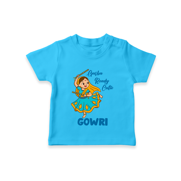Garba Groove Team Personalized T Shirt - SKY BLUE - 0-5 Months Old (Chest 17")