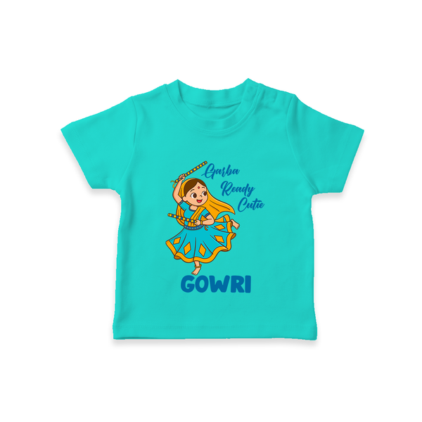 Garba Groove Team Personalized T Shirt - TEAL - 0-5 Months Old (Chest 17")