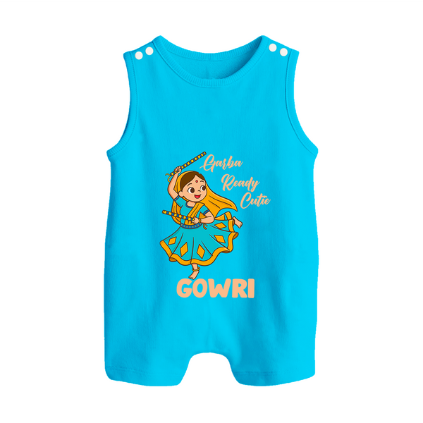 Garba Groove Team Personalized Button Romper - SKY BLUE - New Born (Chest 18")