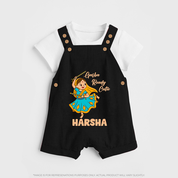 Garba Ready Cutie Dungaree Set | Custom Baby Dungaree Set for Garba and Navratri - BLACK - 0 - 5 Months Old (Chest 18")