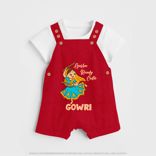 Garba Groove Team Personalized Dungaree - RED - 0 - 5 Months Old (Chest 18")