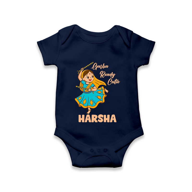 Garba Ready Cutie Romper/Onesie | Custom Baby Romper/Onesie for Garba and Navratri - NAVY BLUE - New Born (Chest 14")