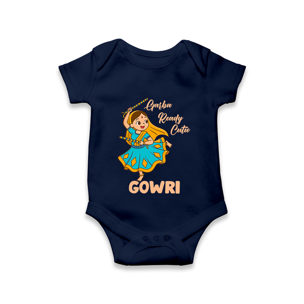 Garba Groove Team Personalized Romper - NAVY BLUE - New Born (Chest 14")