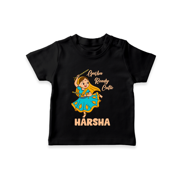 Garba Ready Cutie T-shirt | Custom Baby T-shirt for Garba and Navratri - BLACK - 0-5 Months Old (Chest 17")