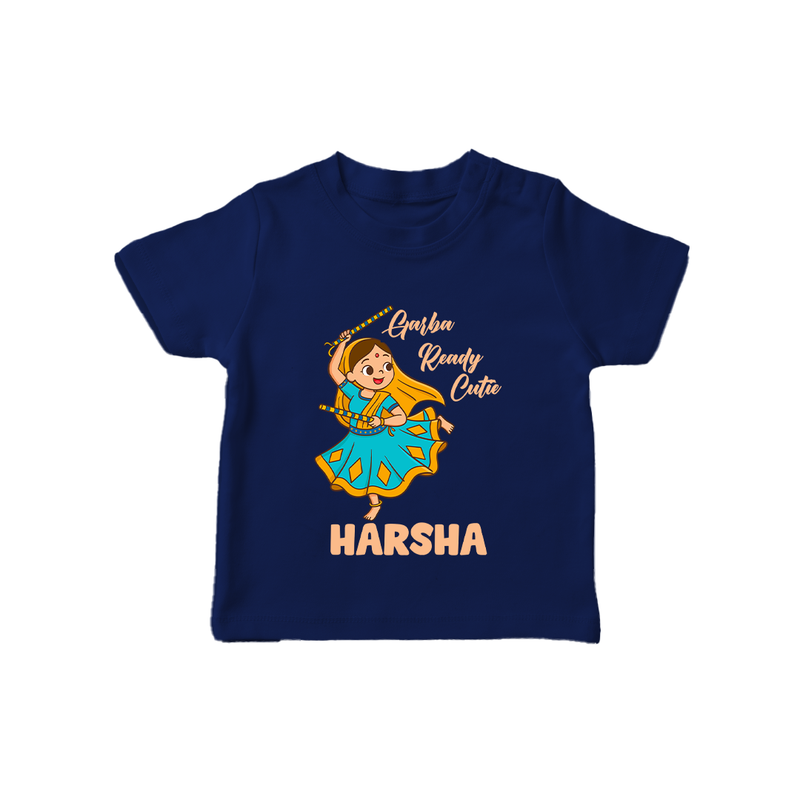 Garba Ready Cutie T-shirt | Custom Baby T-shirt for Garba and Navratri - NAVY BLUE - 0-5 Months Old (Chest 17")