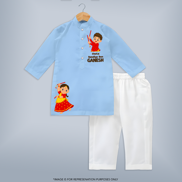 Chota Dandiya Don Personalized Kurta Set - BABY BLUE - 3 - 6 Months Old (Chest 24", Kurta Length 14'', Waist 19", Pant Length 14")