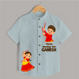 Chota Dandiya Don Personalized Shirt - ARCTIC BLUE - 0 - 6 Months Old (Chest 23")