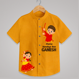 Chota Dandiya Don Personalized Shirt - CHROME YELLOW - 0 - 6 Months Old (Chest 23")