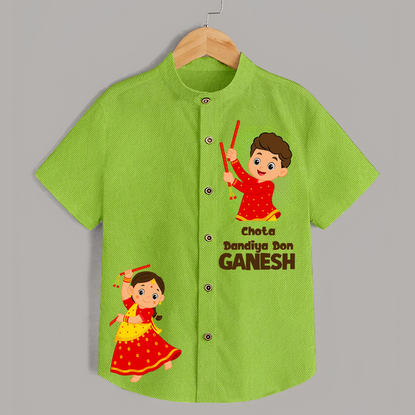 Chota Dandiya Don Personalized Shirt - LIME GREEN - 0 - 6 Months Old (Chest 23")