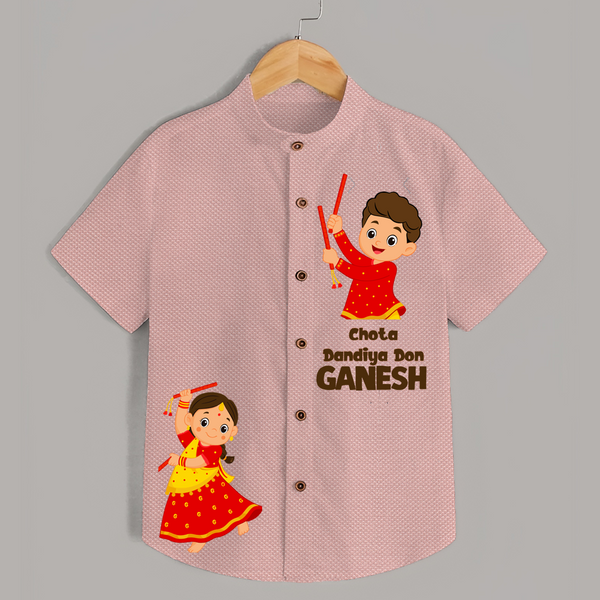 Chota Dandiya Don Personalized Shirt - PEACH - 0 - 6 Months Old (Chest 23")