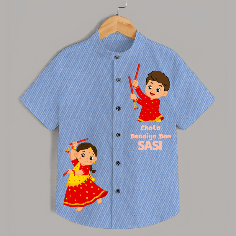 Chota Dandiya Don Shirt | Personalized Kids Shirt for Navratri Celebration - SKY BLUE - 0 - 6 Months Old (Chest 23")