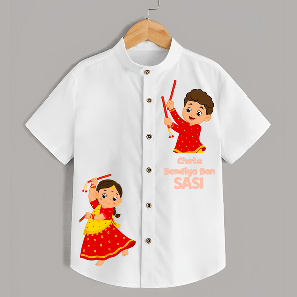 Chota Dandiya Don Personalized Shirt - WHITE - 0 - 6 Months Old (Chest 23")