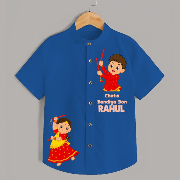 Chota Dandiya Don Personalized Shirt - COBALT BLUE - 0 - 6 Months Old (Chest 23")