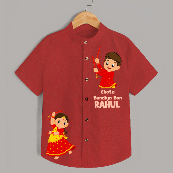 Chota Dandiya Don Personalized Shirt - RED - 0 - 6 Months Old (Chest 23")