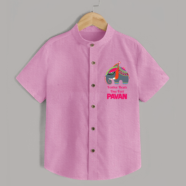 Festive Beats Tiny Feet Personalized Shirt - BABY PINK - 0 - 6 Months Old (Chest 23")