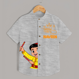Happy Navratri Shirt | Custom Kids Shirt for Festival Fun - GREY - 0 - 6 Months Old (Chest 23")