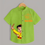 Happy Navratri Shirt | Custom Kids Shirt for Festival Fun - LIME GREEN - 0 - 6 Months Old (Chest 23")