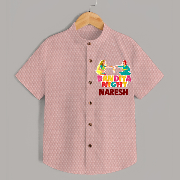 Dandiya Night Celebration Personalized Shirt - PEACH - 0 - 6 Months Old (Chest 23")