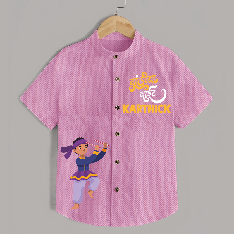 Dholiya Shirt | Custom Kids Shirt for Navratri and Dandiya Nights - BABY PINK - 0 - 6 Months Old (Chest 23")