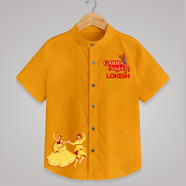 Garba Night Personalized Shirt - CHROME YELLOW - 0 - 6 Months Old (Chest 23")