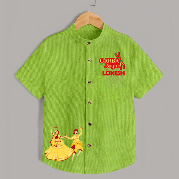Garba Night Personalized Shirt - LIME GREEN - 0 - 6 Months Old (Chest 23")