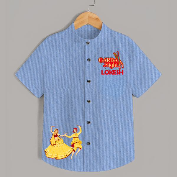 Garba Night Personalized Shirt - SKY BLUE - 0 - 6 Months Old (Chest 23")