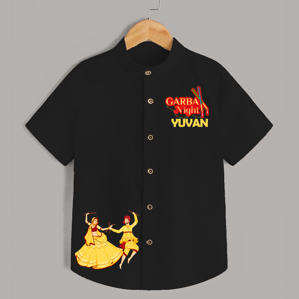Garba Night Personalized Shirt - BLACK - 0 - 6 Months Old (Chest 23")