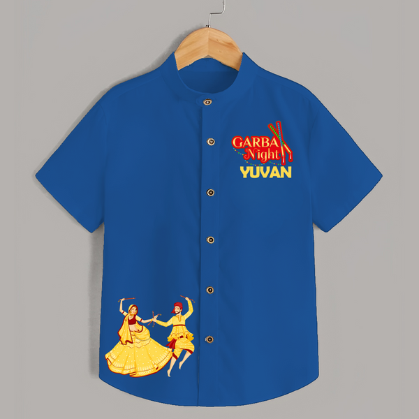 Garba Night Personalized Shirt - COBALT BLUE - 0 - 6 Months Old (Chest 23")