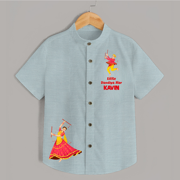 Little Dandiya Star Personalized Shirt - ARCTIC BLUE - 0 - 6 Months Old (Chest 23")