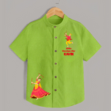 Little Dandiya Star Personalized Shirt - LIME GREEN - 0 - 6 Months Old (Chest 23")