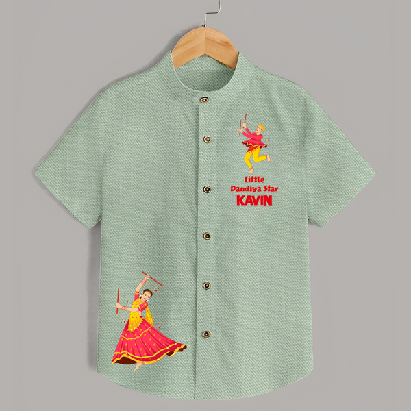 Little Dandiya Star Personalized Shirt - MINT GREEN - 0 - 6 Months Old (Chest 23")