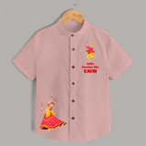 Little Dandiya Star Personalized Shirt - PEACH - 0 - 6 Months Old (Chest 23")