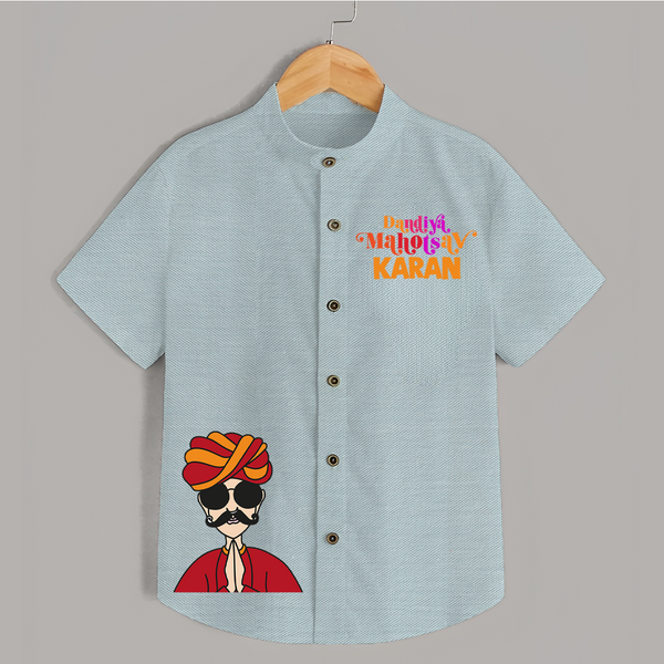 Dandiya Maharaja Personalized Shirt - ARCTIC BLUE - 0 - 6 Months Old (Chest 23")