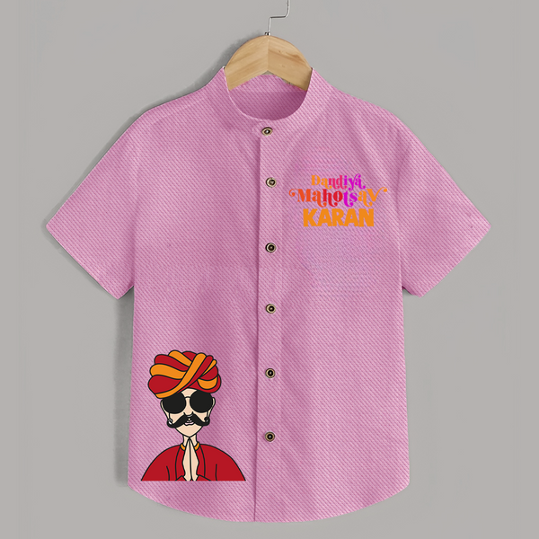 Dandiya Maharaja Personalized Shirt - BABY PINK - 0 - 6 Months Old (Chest 23")
