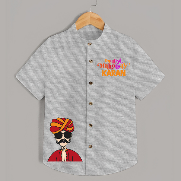 Dandiya Maharaja Personalized Shirt - GREY - 0 - 6 Months Old (Chest 23")