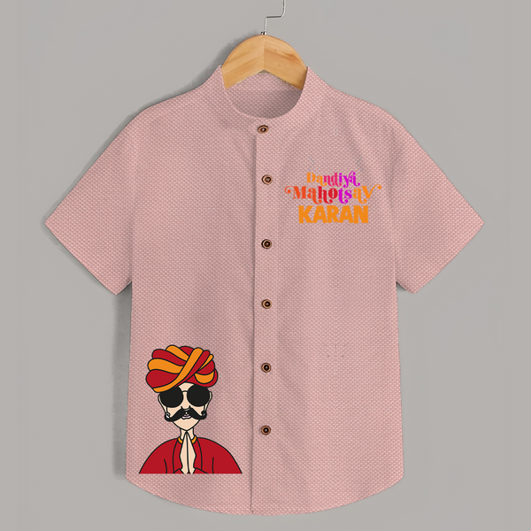 Dandiya Maharaja Personalized Shirt - PEACH - 0 - 6 Months Old (Chest 23")