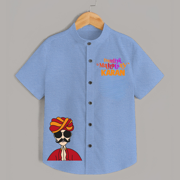 Dandiya Maharaja Personalized Shirt - SKY BLUE - 0 - 6 Months Old (Chest 23")