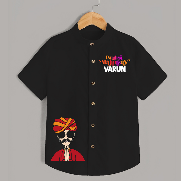 Dandiya Maharaja Personalized Shirt - BLACK - 0 - 6 Months Old (Chest 23")